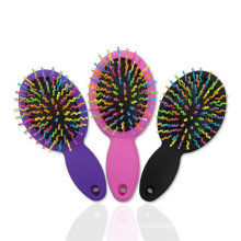 Mini Rainbow Volume Hairbrushes Detangling Hair Brushes Hair Curl Straight Magic Combs with Mirror Rainbow Hair Brush